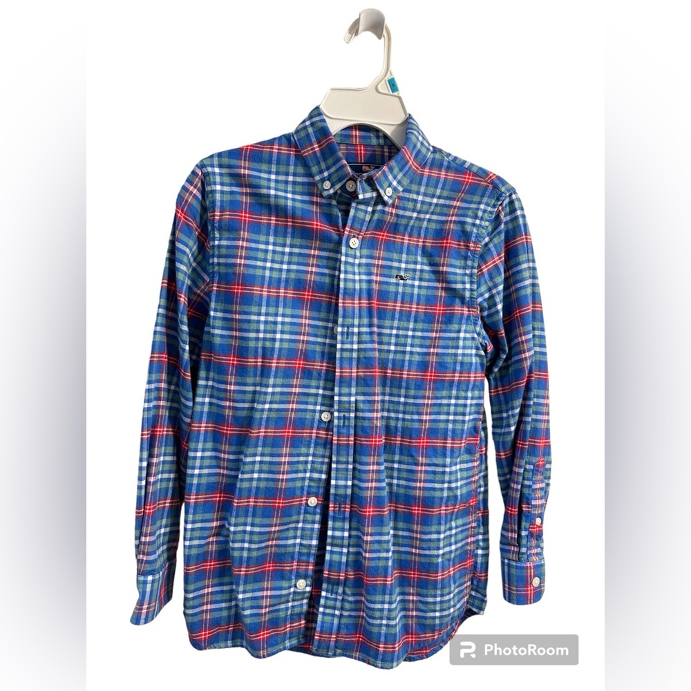 Vineyard Vines Boys Long Sleeve Plaid Flannel Button Down Shirt| Size: S 8/10
